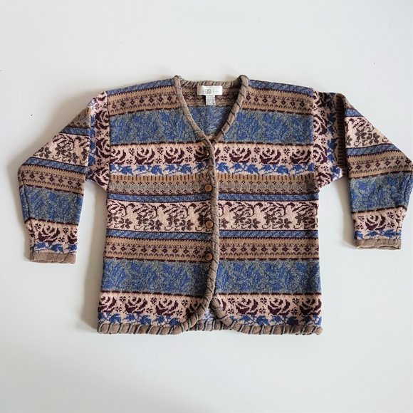 Two Roads vintage 100% wool sweater cardigan. - Picture 2 of 6